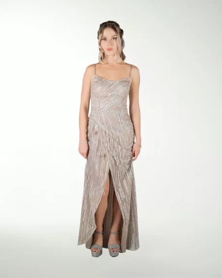 VESTIDO CL ENTALLADO CON ABERTURA