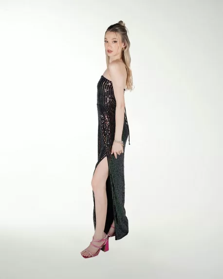 VESTIDO ENTALLADO CON ABERTURA
