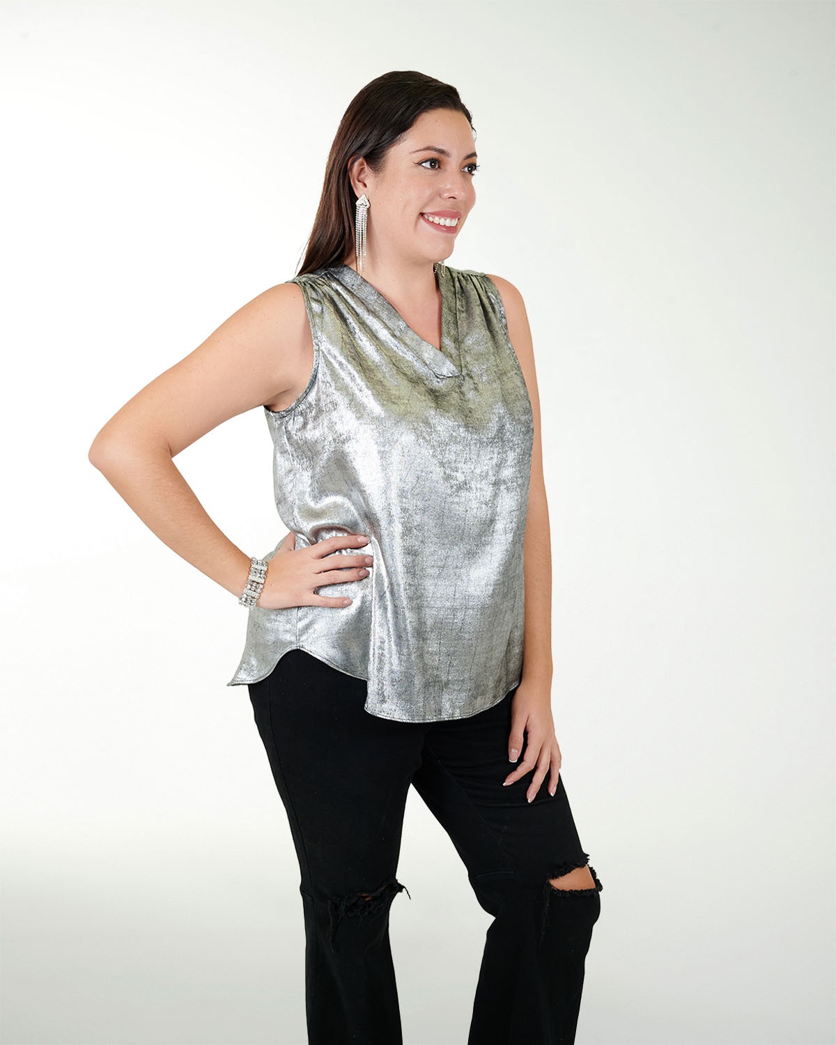 BLUSA TV CHIFON METALIC BLUSA TV CHIFON METALIC