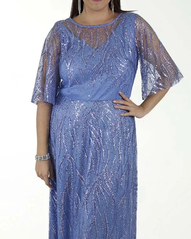 TMDA VESTIDO TE MANGA CORTA Y TELA EN GLITTER TMDA VESTIDO TE MANGA CORTA Y TELA EN GLITTER