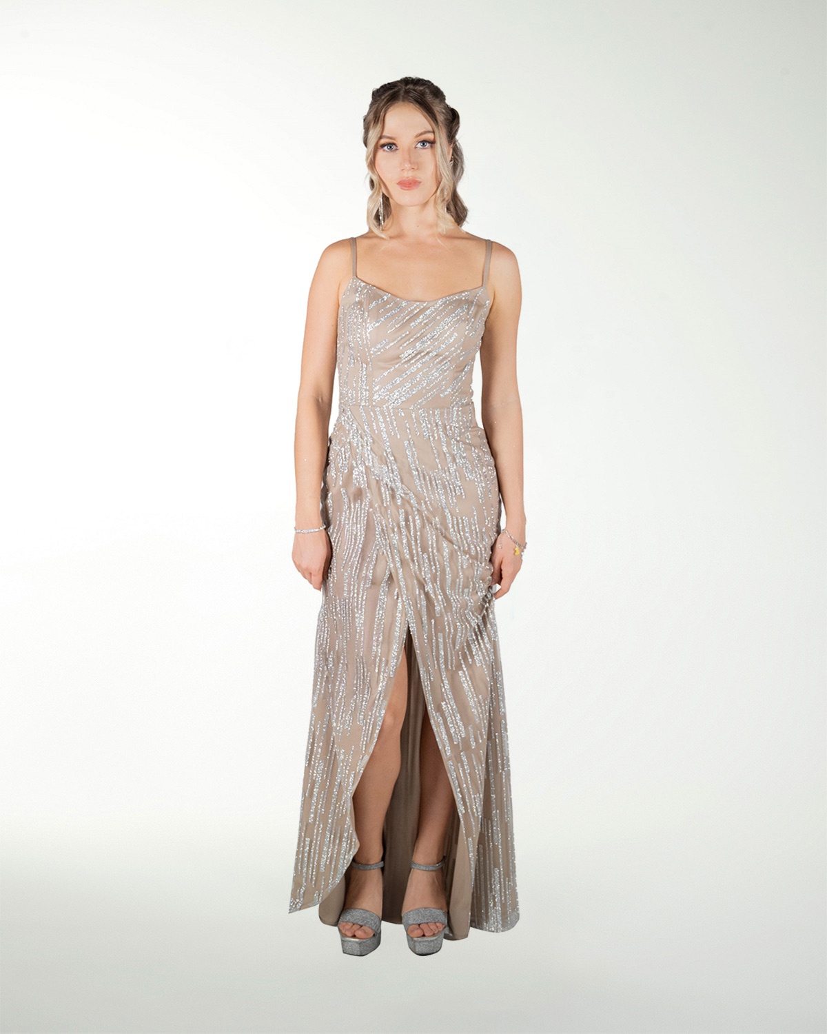 VESTIDO CL ENTALLADO CON ABERTURA