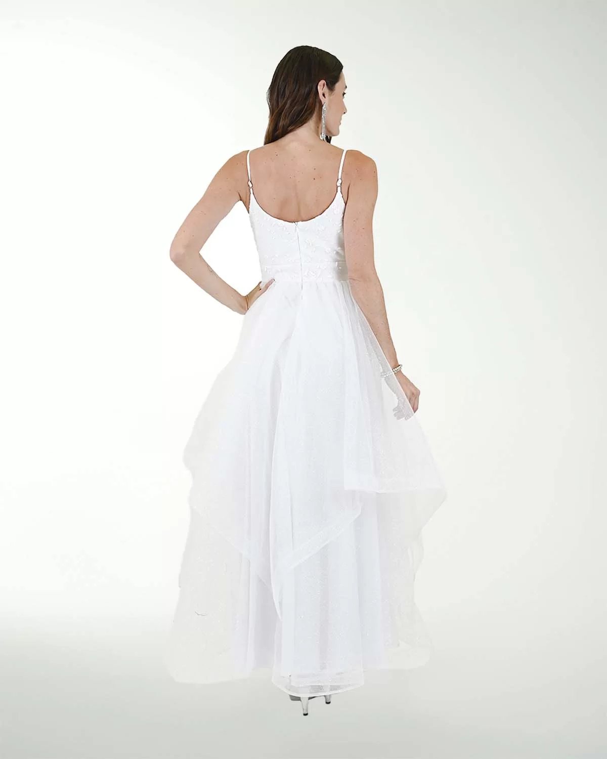 VESTIDO CL BLA TUL FANTASIA CON BRILLOS VESTIDO CL BLA TUL FANTASIA CON BRILLOS