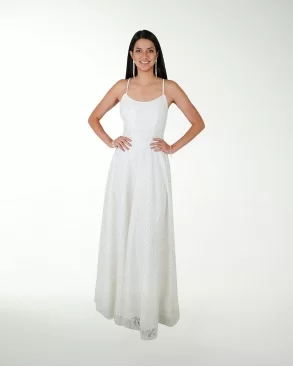 VESTIDO CL BLANCO FANTASIA CON JARETAS