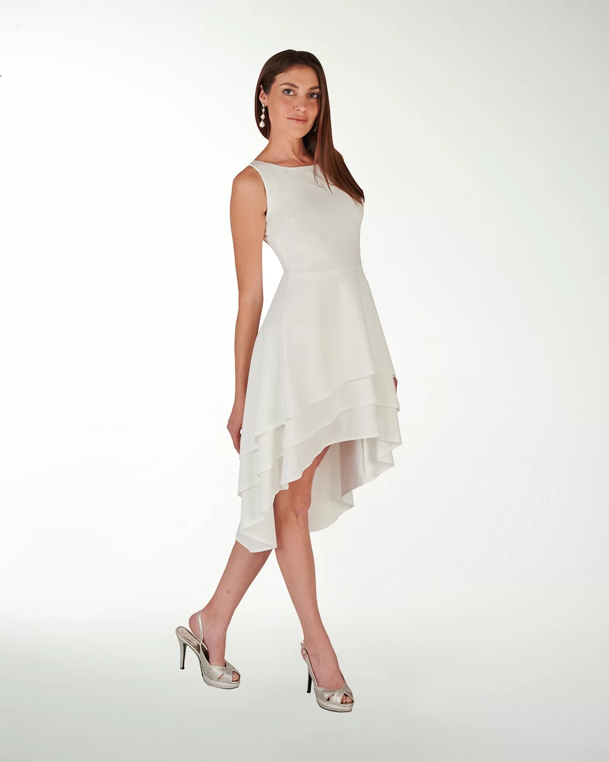 VESTIDO CC BLA CREPE FALDA A DESNIVEL VESTIDO CC BLA CREPE FALDA A DESNIVEL