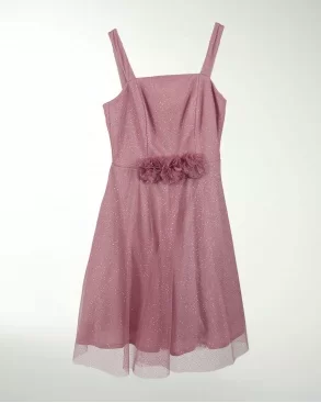 VESTIDO NIÑA TUL GLITTER CON ADORNO