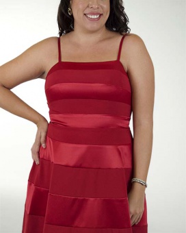 VESTIDO TE SATIN STRECH CON CORTES