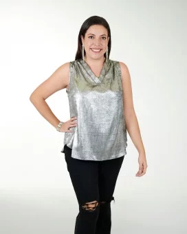 BLUSA TV CHIFON METALIC