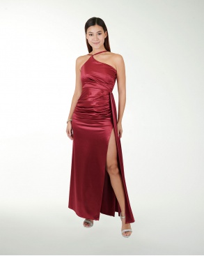 VESTIDO CL WARP DE UN HOMBRO DRAPEADO