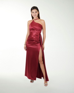 VESTIDO CL WARP DE UN HOMBRO DRAPEADO