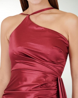 VESTIDO CL WARP DE UN HOMBRO DRAPEADO