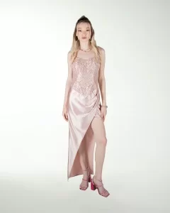 VESTIDO CL CORSET CON FALDA DRAPEADA
