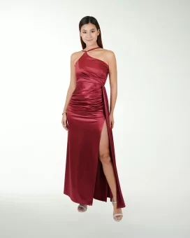 VESTIDO CL WARP DE UN HOMBRO DRAPEADO