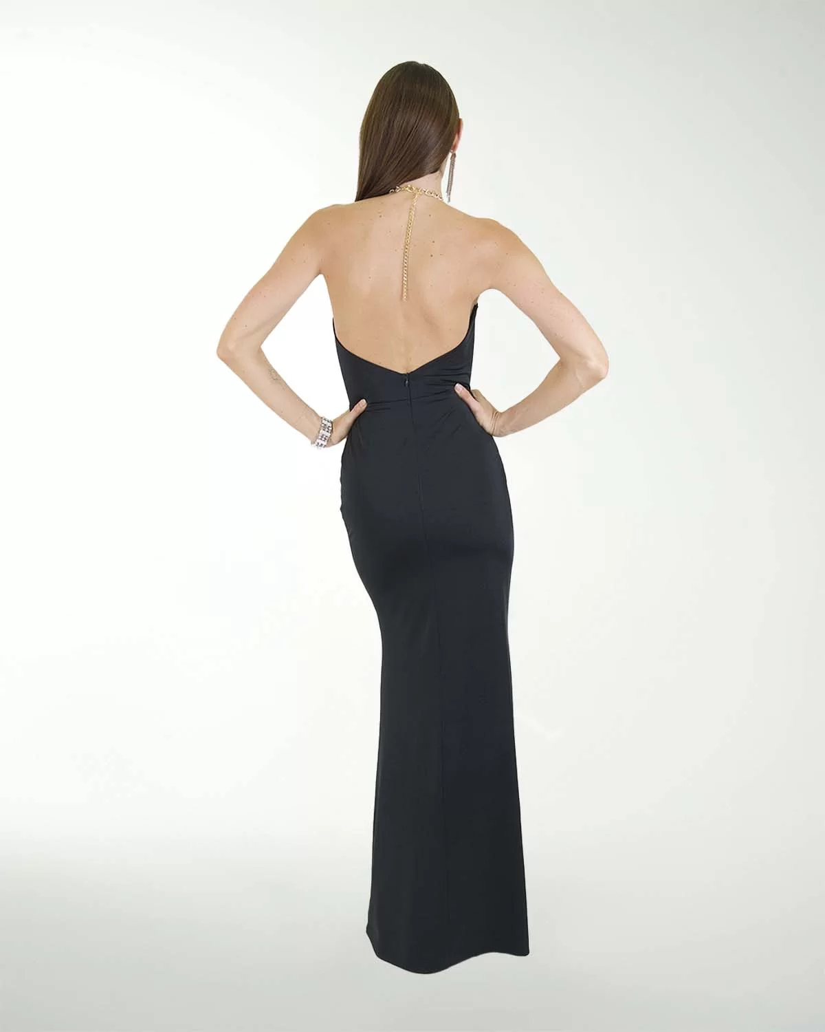 VESTIDO CL COLOMBIANA HALTER CON ABERTURA VESTIDO CL COLOMBIANA HALTER CON ABERTURA