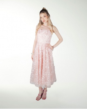 VESTIDO CC LARGO MIDI EN TELA 3D