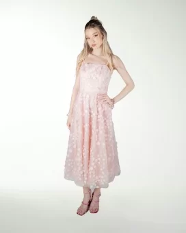 VESTIDO CC LARGO MIDI EN TELA 3D