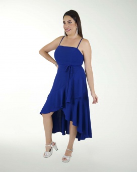 VESTIDO TV CEY LISO FALDA CRUZADA CON OLAN