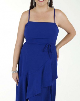 VESTIDO TV CEY LISO FALDA CRUZADA CON OLAN