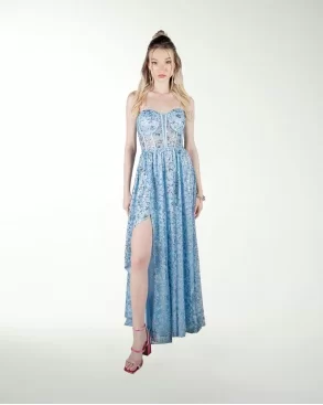 VESTIDO CL CORSET CON ABERTURA