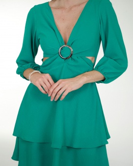 VESTIDO CA CEY LISO ESCOTE CRUZADO