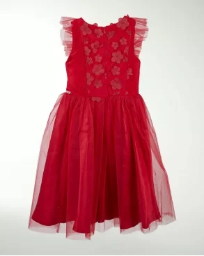 VESTIDO NIÑA 3D FLOR OLAN EN MANGA