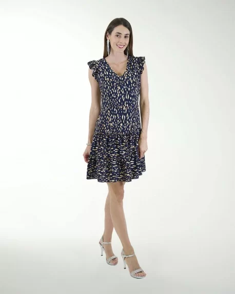 VESTIDO CA CEY ESTAMPADO CON CORTES