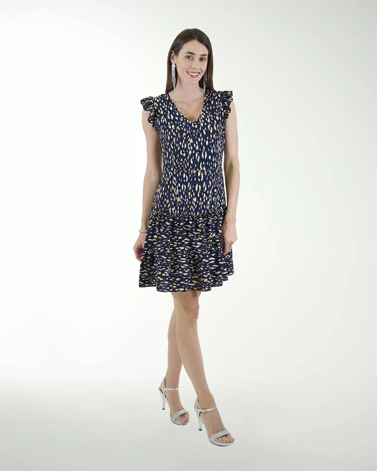 VESTIDO CA CEY ESTAMPADO CON CORTES