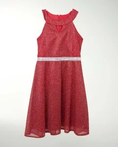 TMOT VESTIDO TEENS CON BRILLO Y CINTURON