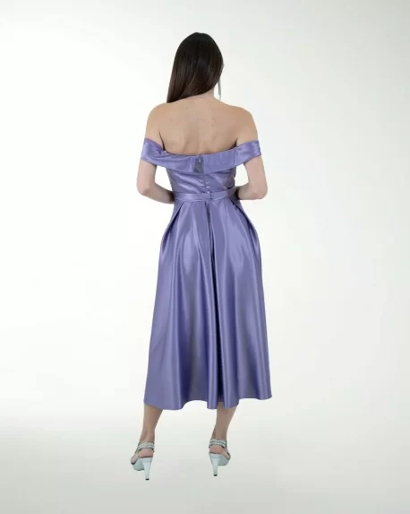 VESTIDO CC SATIN STRECH MIDI