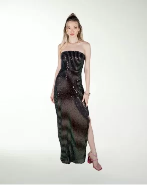 VESTIDO CL ENTALLADO CON ABERTURA