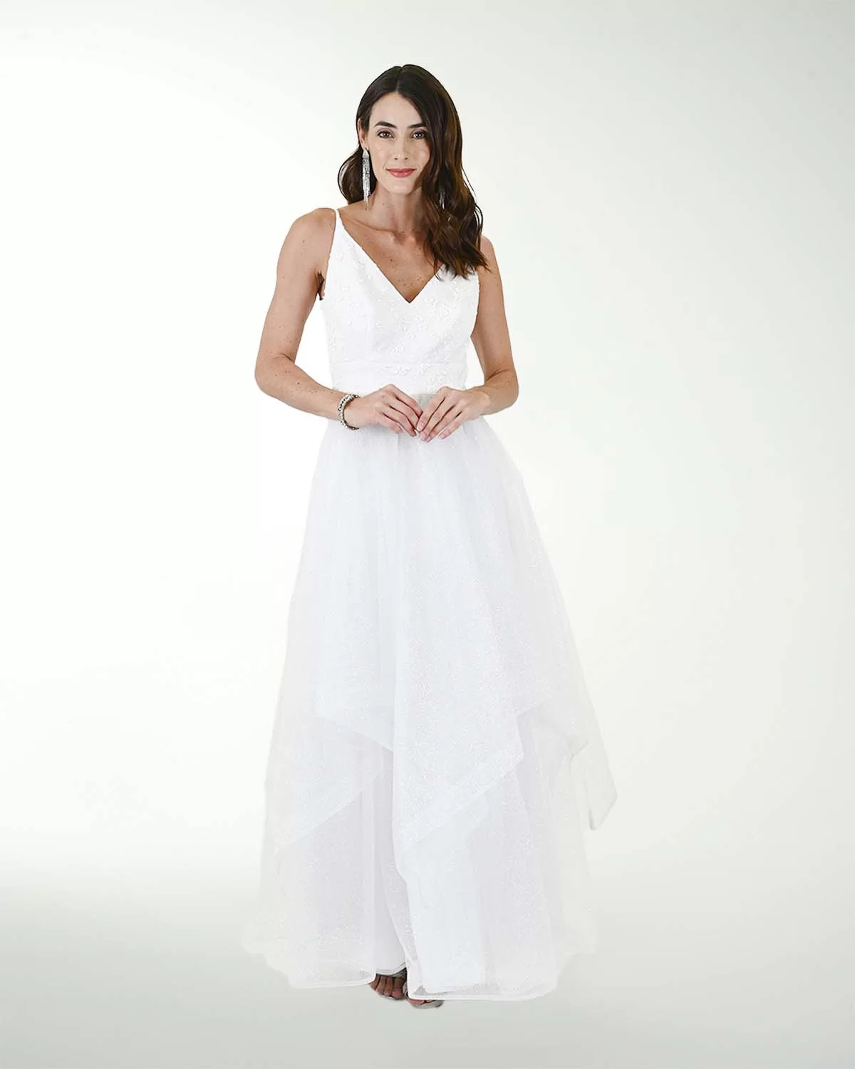VESTIDO CL BLA TUL FANTASIA CON BRILLOS VESTIDO CL BLA TUL FANTASIA CON BRILLOS