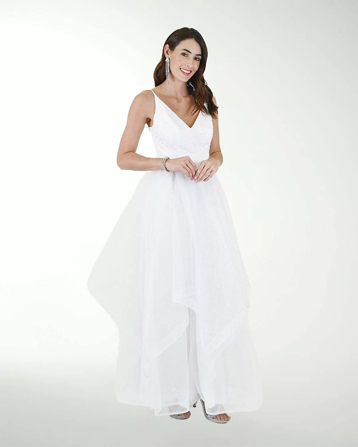 VESTIDO CL BLA TUL FANTASIA CON BRILLOS VESTIDO CL BLA TUL FANTASIA CON BRILLOS