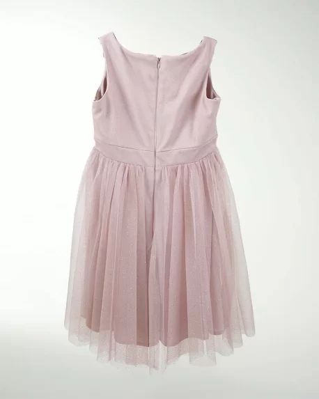VESTIDO NI 1214 16 TUL GLITER CON ADORNO