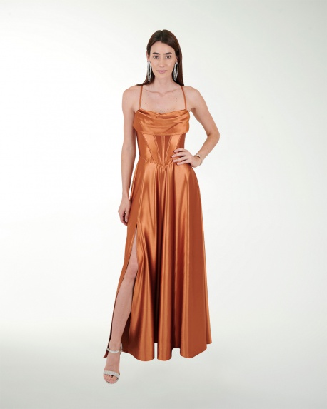 VESTIDO CL WARP TIPO CORSET CON DRAPEADO