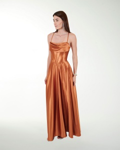 VESTIDO CL WARP TIPO CORSET CON DRAPEADO