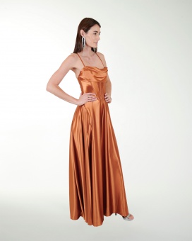 VESTIDO CL WARP TIPO CORSET CON DRAPEADO