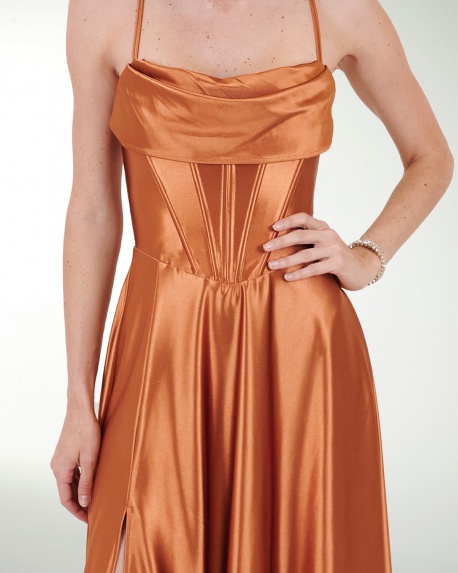 VESTIDO CL WARP TIPO CORSET CON DRAPEADO
