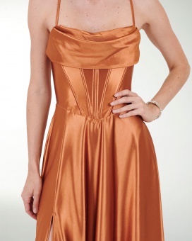 VESTIDO CL WARP TIPO CORSET CON DRAPEADO