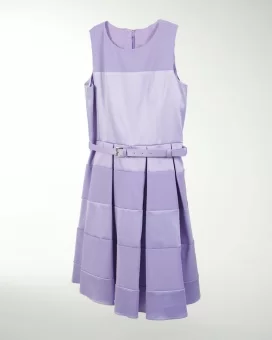 VESTIDO NI 12 14 16 SATIN LISO FALDA CON TABLONES