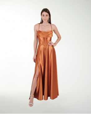 VESTIDO CL WARP TIPO CORSET CON DRAPEADO