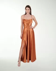 VESTIDO CL WARP TIPO CORSET CON DRAPEADO