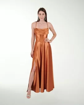 VESTIDO CL WARP TIPO CORSET CON DRAPEADO