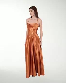 VESTIDO CL WARP TIPO CORSET CON DRAPEADO