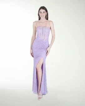VESTIDO CL CORSET CON ABERTURA