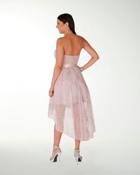 VESTIDO CC IMPERIAL GLITER LARGO IRREGULAR