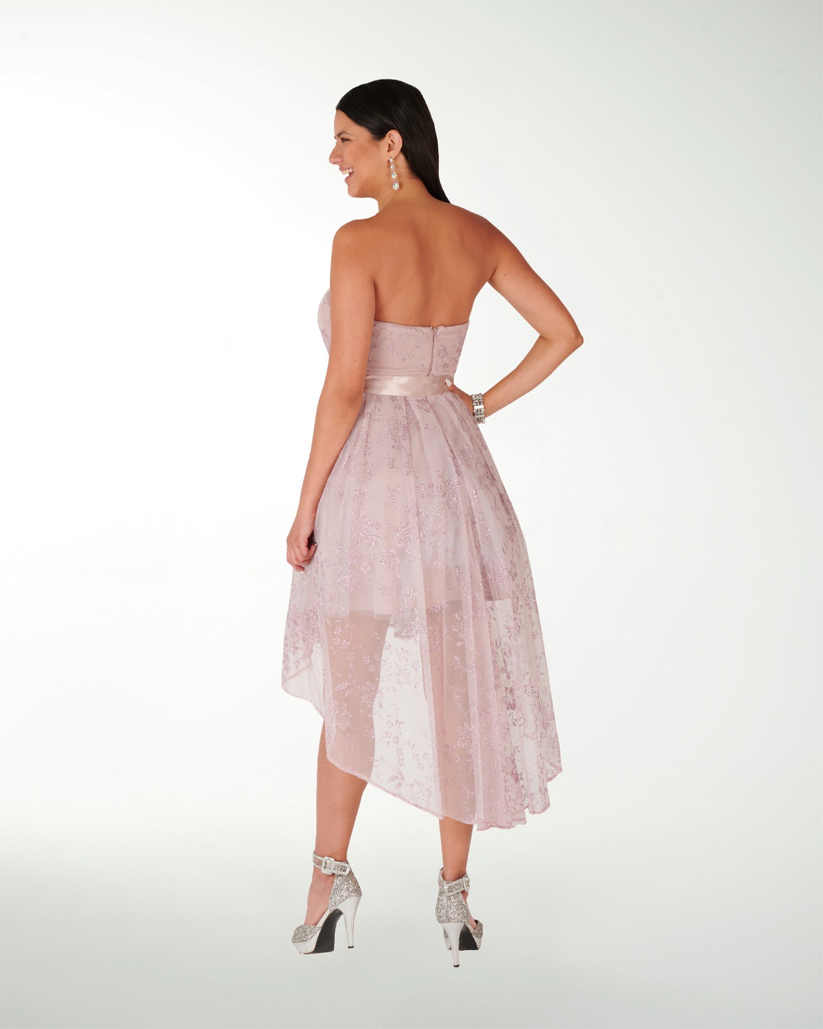 VESTIDO CC IMPERIAL GLITER LARGO IRREGULAR