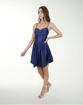 VESTIDO ANTRO SATINADO EN DESNIVEL
