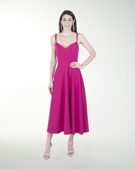 VESTIDO CA BARBIE LISO  MIDI STRAPLESS