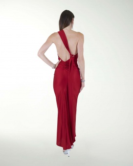 VESTIDO CL HALTER CON DRAPEADO