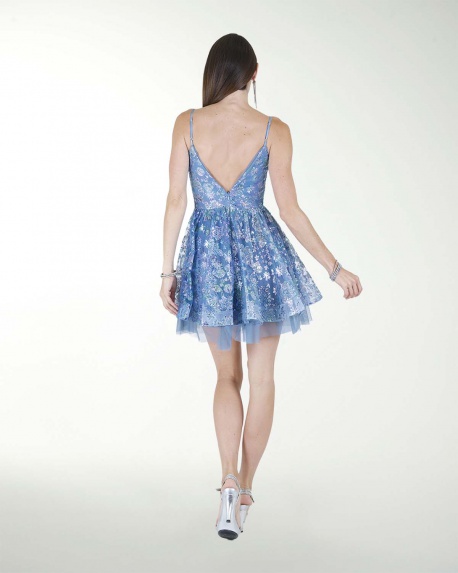 VESTIDO CC CON TUL EN EL RUEDO