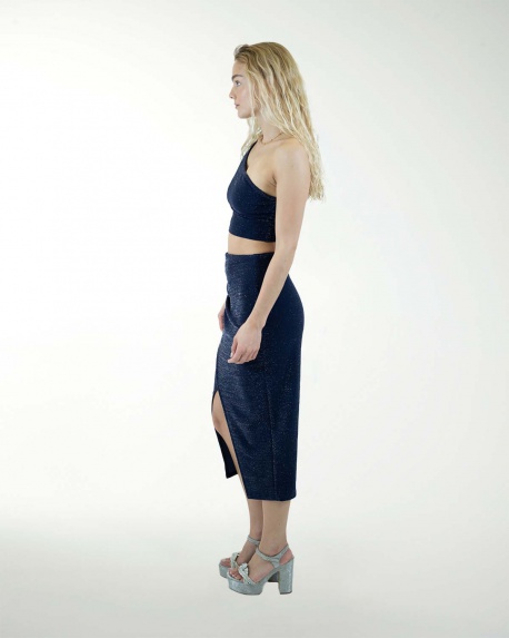 FALDA ANT CRUCE CON PLIEGUES